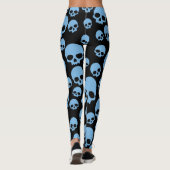 Leggings Motif de crâne aléatoire bleu noir (Dos)
