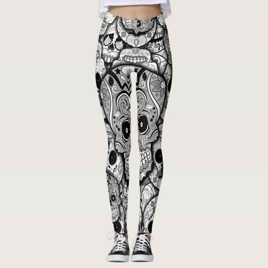 Leggings Motif de crânes de sucre (Devant)