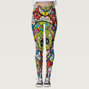 Leggings Motif de crânes de sucre