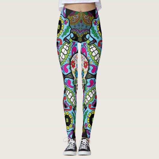 Leggings Motif de crânes de sucre (Devant)
