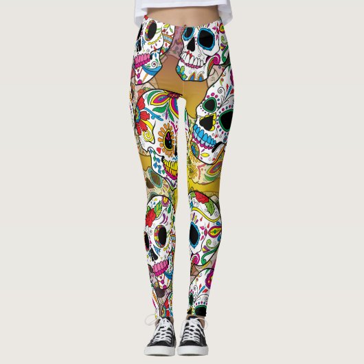 Leggings Motif de crânes de sucre (Devant)