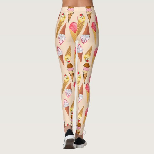 Leggings Motif de crème glacée (Dos)