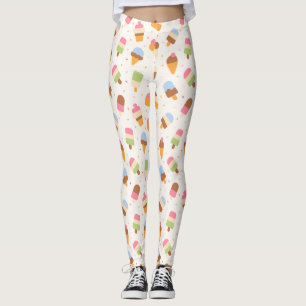 Leggings Motif de crème glacée, cône de crème glacée, Popsi