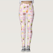Leggings Motif de Cupcake rose (Devant)