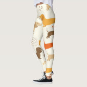 Leggings motif de dachshund coloré (Gauche)