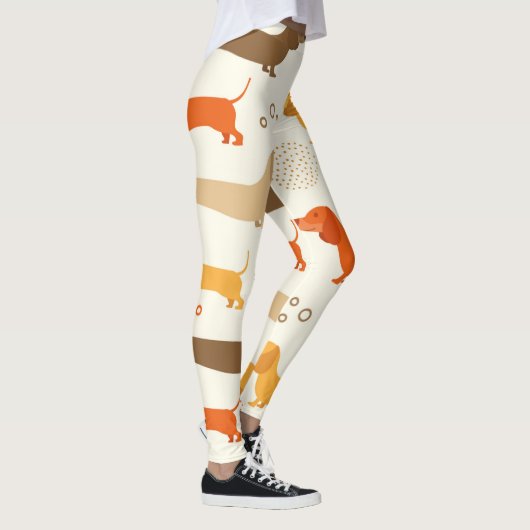 Leggings motif de dachshund coloré (Droite)