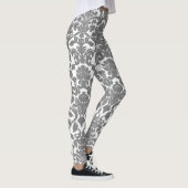 Leggings Motif de Damas Orné Floral Gris Léger (Droite)