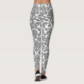Leggings Motif de Damas Orné Floral Gris Léger (Dos)
