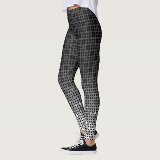 Leggings Motif de dégradé géométrique noir et blanc (Gauche)