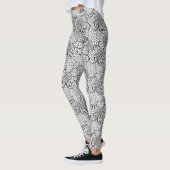 Leggings Motif De Dentelle Florale Noir Et Blanc (Gauche)