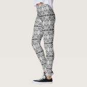 Leggings Motif de dentelle grise et blanche (Gauche)