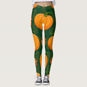 Leggings Motif de départ d'automne du Citrouille orange