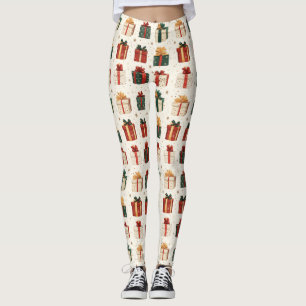 Leggings Motif de design de l'emballage cadeau de Noël Fest