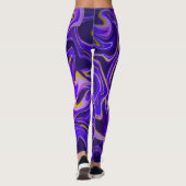 Leggings Motif de design en marbre violet (Dos)