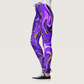 Leggings Motif de design en marbre violet (Gauche)