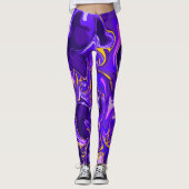 Leggings Motif de design en marbre violet (Devant)