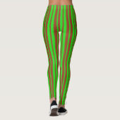 Leggings Motif de design rayures élégantes vert marron (Dos)