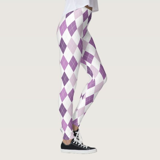 Leggings Motif de diamant blanc violet (Droite)