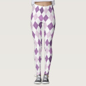 Leggings Motif de diamant blanc violet (Devant)