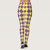 Leggings Motif de diamant jaune pourpre Checker (Dos)