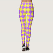 Leggings Motif de diamant jaune pourpre Checker (Dos)