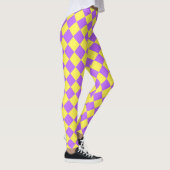 Leggings Motif de diamant jaune pourpre Checker (Droite)