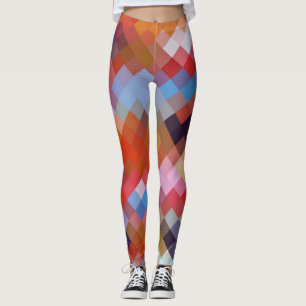 Leggings Motif de diamant moderne géométrique coloré #11