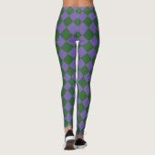 Leggings Motif de diamant Purple Green Checker (Dos)