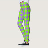 Leggings Motif de diamant Purple Green Checker (Gauche)