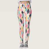 Leggings Motif de diamant rétro coloré (Devant)