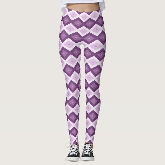 Leggings Motif de diamant violet (Devant)