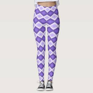 Leggings Motif de diamant violet