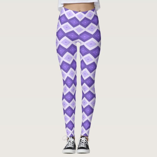 Leggings Motif de diamant violet (Devant)