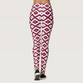Leggings Motif de diamants de Bourgogne et blanc (Dos)