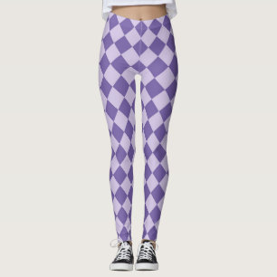 Leggings Motif de diamants de Checker Violet
