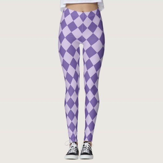 Leggings Motif de diamants de Checker Violet (Devant)