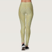 Leggings Motif de diamants de taille jaune chic (Dos)