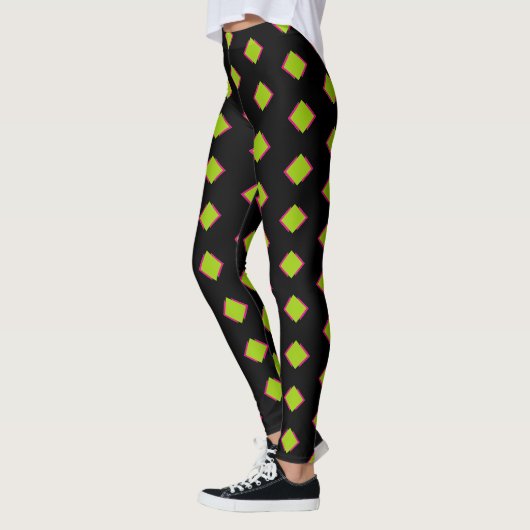 Leggings Motif de diamants verts Abstrait (Gauche)