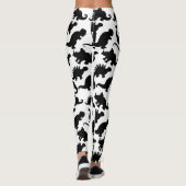 Leggings Motif de dinosaure noir et blanc (Dos)