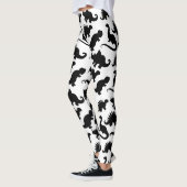 Leggings Motif de dinosaure noir et blanc (Gauche)