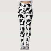 Leggings Motif de dinosaure noir et blanc (Devant)