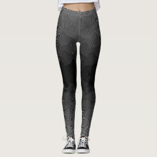 Leggings Motif de disque 02.Gray Black BG