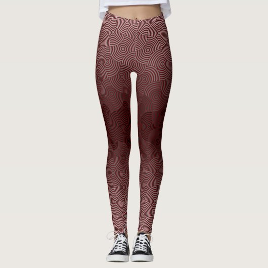 Leggings Motif de disque 02.Gray DRed BG (Devant)