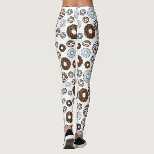 Leggings Motif De Donuts, Donuts Bleus, Donuts Brown (Dos)