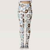 Leggings Motif De Donuts, Donuts Bleus, Donuts Brown (Devant)