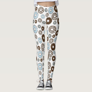 Leggings Motif De Donuts, Donuts Bleus, Donuts Brown