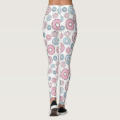 Leggings Motif De Donuts, Donuts Roses, Donuts Bleus (Dos)