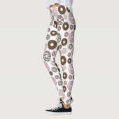 Leggings Motif De Donuts, Donuts Roses, Donuts Brown (Gauche)