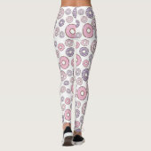 Leggings Motif De Donuts, Donuts Roses, Donuts Violets (Dos)