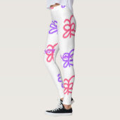 Leggings Motif de doodle de papillon rose violet ajouter le (Gauche)